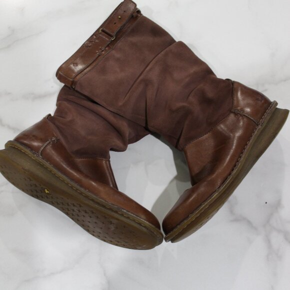 Dr Martens Slouchy Brown Suede Leather Boots sz 9 - Picture 1 of 8